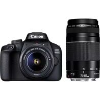 Canon EOS 4000D Camera, 18 MP, 18-55mm Lens, Black