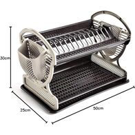Medstar Wafer 2 Levels Plates Rack With Base, Beige Brown