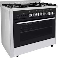Fresh Professional Grillo Cooker, 90 × 60 cm, 4 burners Gas & 1 Electricity, Safety Function, Cast Iron Holders, Stainless