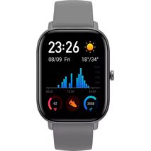 AMAZFIT GTS A1914 smart Watch, anti-fingerprint coating touch screen, 220mAh battery, bluetooth, GPS and health tarcker, 187 mm long, 20mm Strap Width, gray