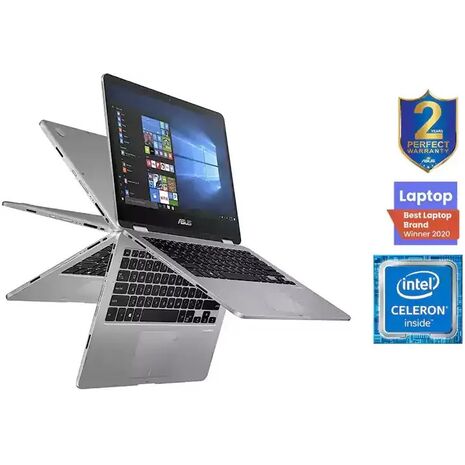 Asus Laptop Vivobook Flip 14 TP401MA-EC320T, 4th, Intel Celeron N4020, 4GB RAM, 128GB EMMC, Intel UHD Graphics 600, 14 FHD, Win, Grey