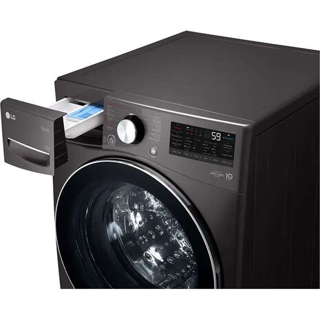 LG Full Automatic Washing Machine 15 kg, Inverter, Steam, Dark Silver Black Door, F0L9DYP2E