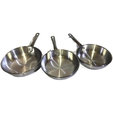 Aluminum Hand Stainless Steel Pan 3 Pan Set 22cm 24cm 26cm