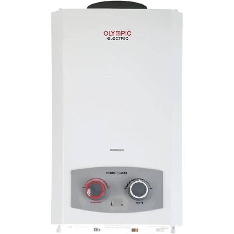 Olympic Water Heater Digital Gas, 10 Liters, With Adabter, natural gas, White