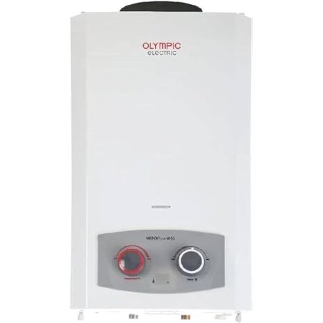 Olympic Water Heater Digital Gas, 10 Liters, With Adabter, natural gas, White